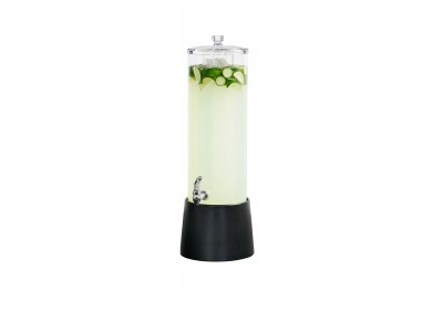 Logan 3 Gallon Black Melamine Beverage Dispenser - Ice